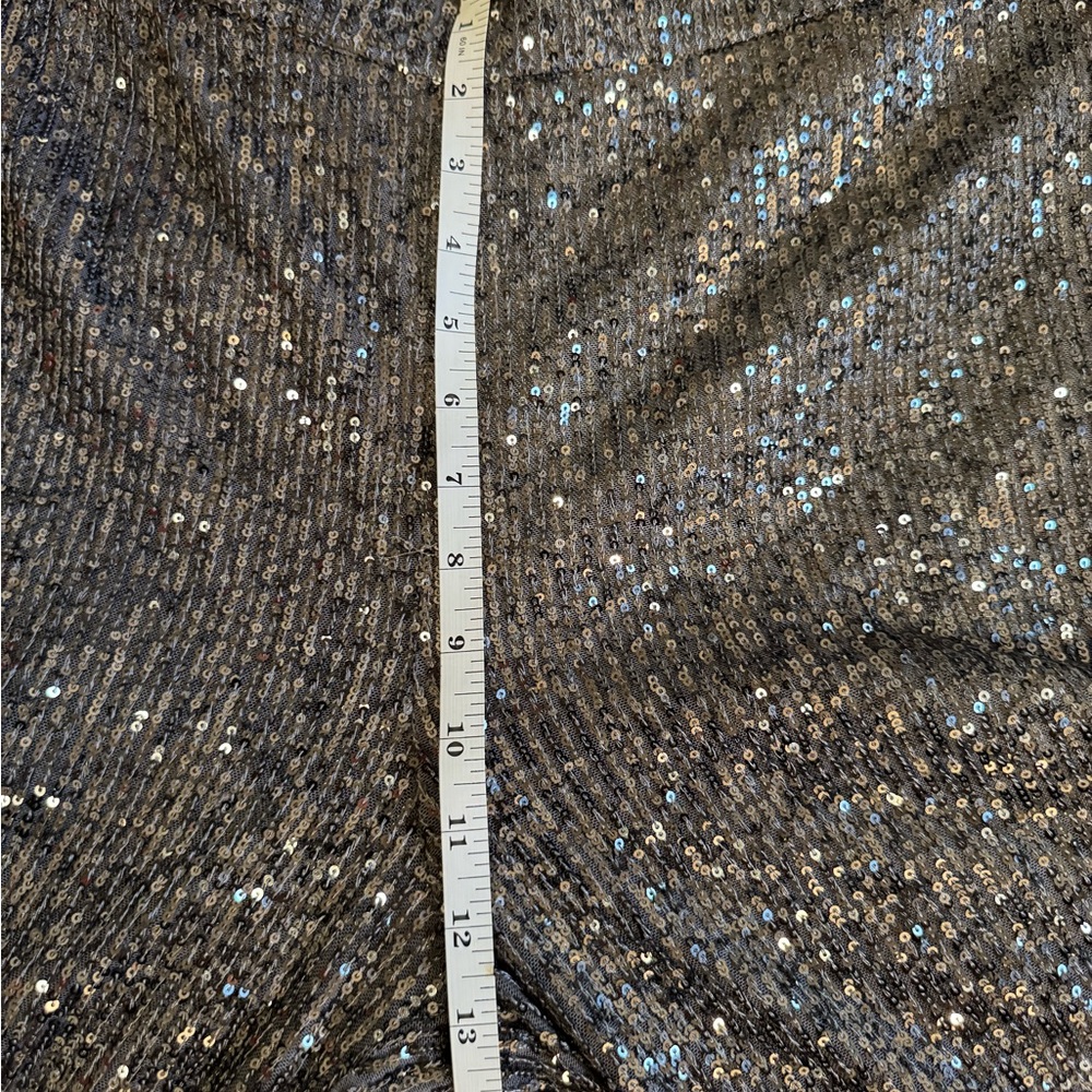 LOFT Silver Sequin Wide Leg Pants - Picture 7 of 9